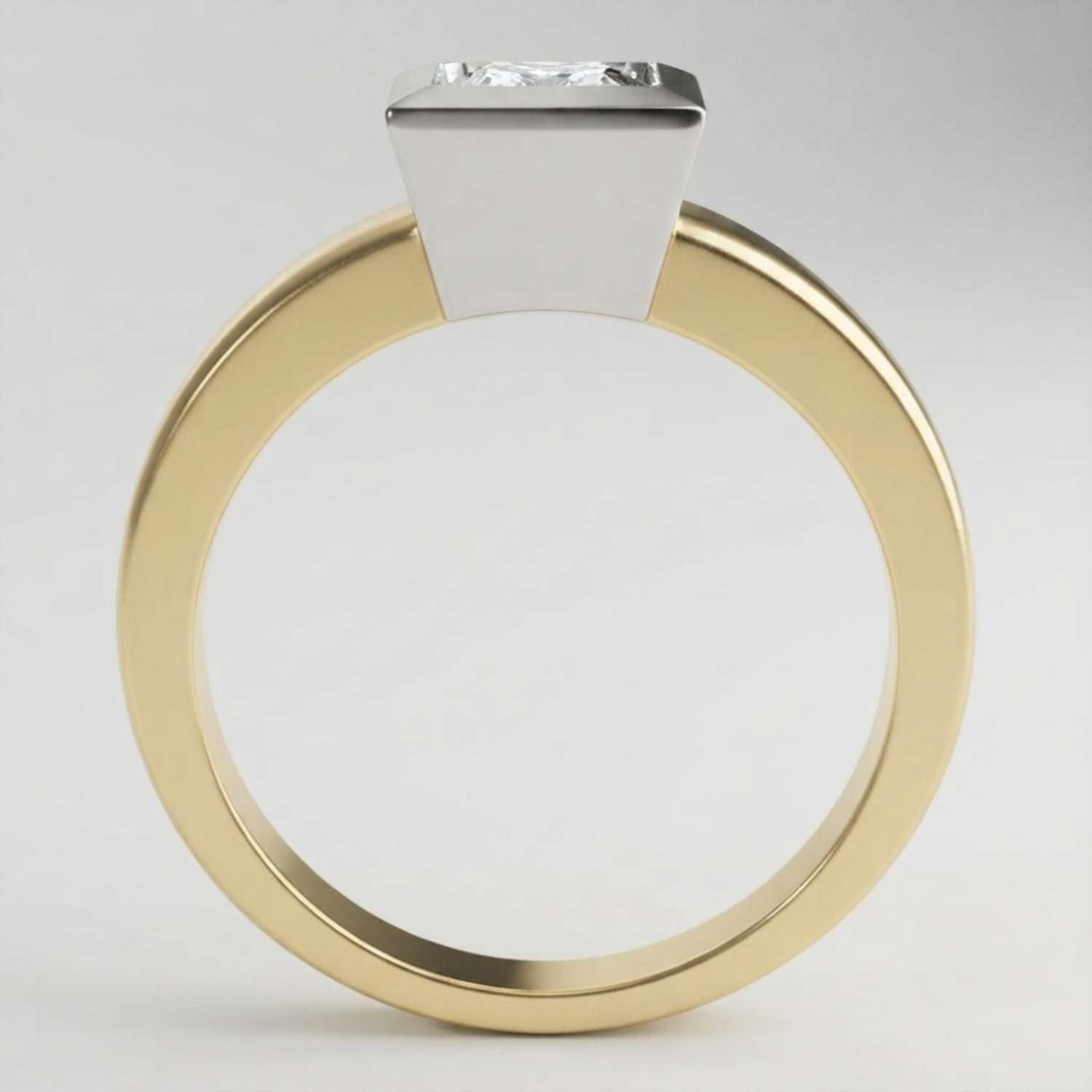IGI Lab Grown Princess Cut Diamond Bezel Engagement Ring Promise Ring