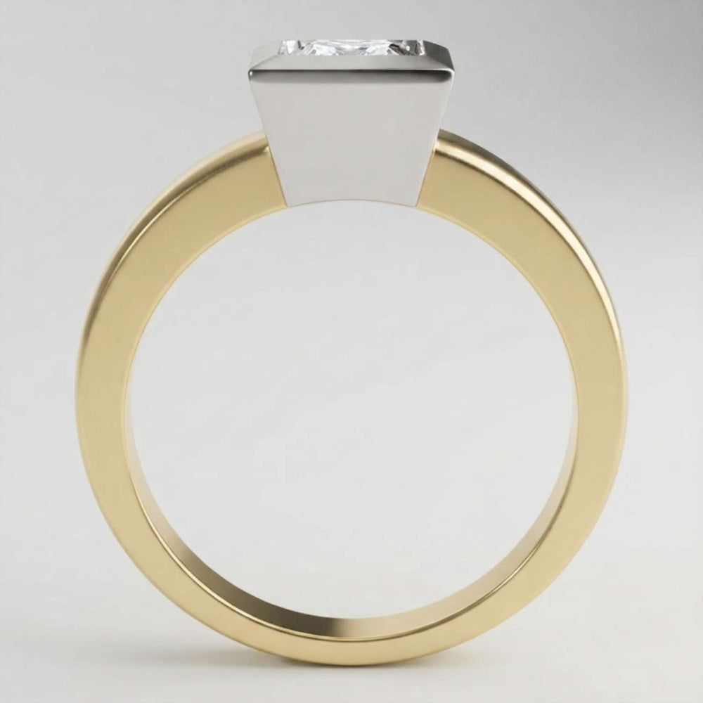 IGI Lab Grown Princess Cut Diamond Bezel Engagement Ring Promise Ring