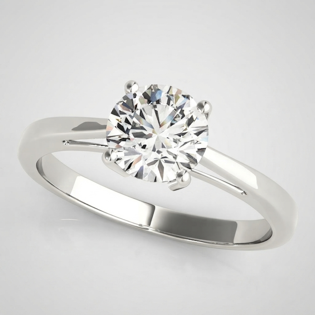 IGI Lab Grown Round Cut Diamond Solitaire Engagement Ring Anniversary Gift