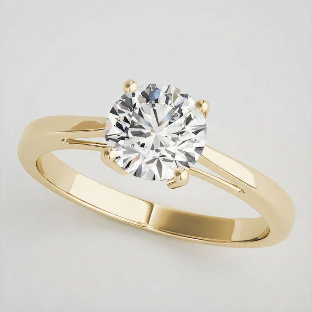 IGI Lab Grown Round Cut Diamond Solitaire Engagement Ring Mother's Day Gift