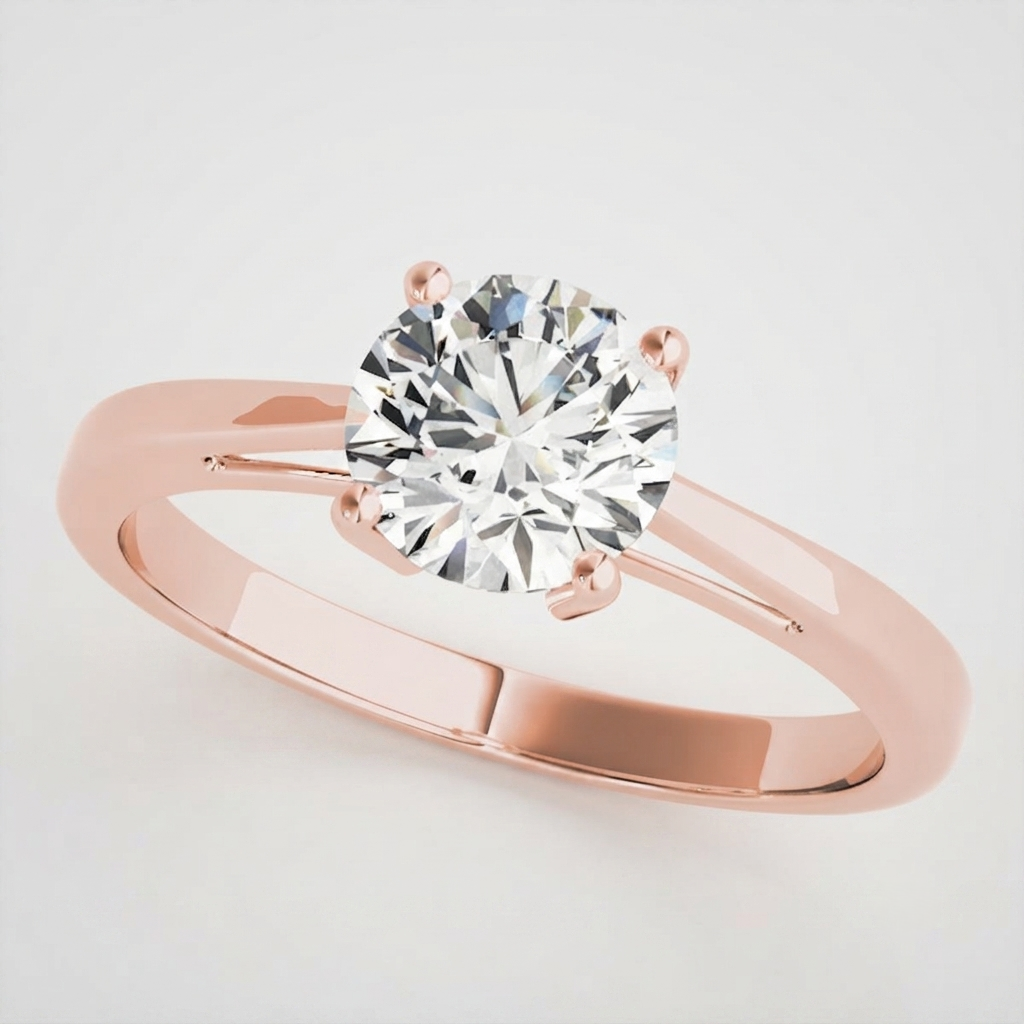 IGI Lab Grown Round Cut Diamond Solitaire Engagement Ring Promise Gift