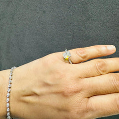 IGI Certified Solitaire Radiant Cut Lab Grown Diamond Engagement Ring 9K White Gold  