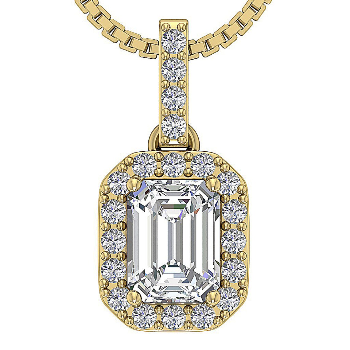 Lab Diamond  Pendant Necklace In 18K Gold