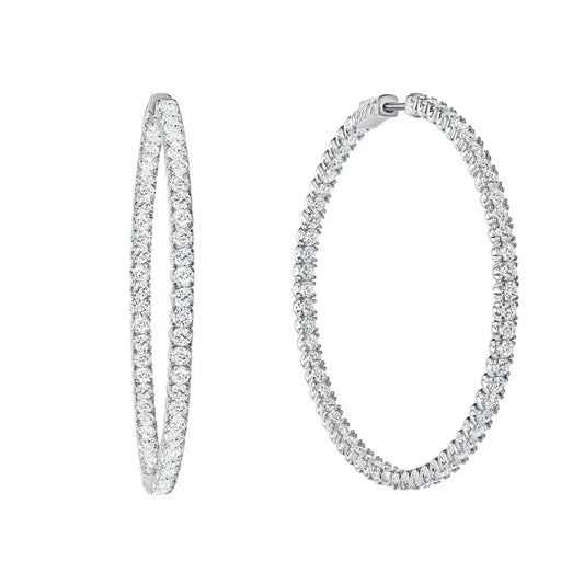 1.50ct Diamond Hoop Earrings H/Si In 18K White Gold