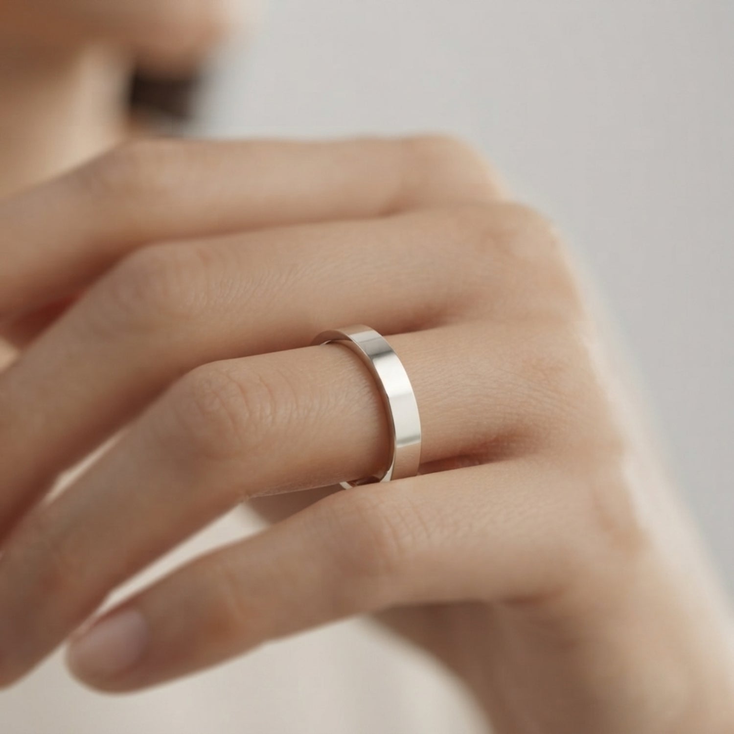 Flat Court Shape Plain Wedding Band for Women | UK Hallmarked Gold & Platinum Ring