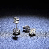 3.2mm 1/4Ct Natural Round Real Diamond Sparkly Stud Earring Push Back White Gold