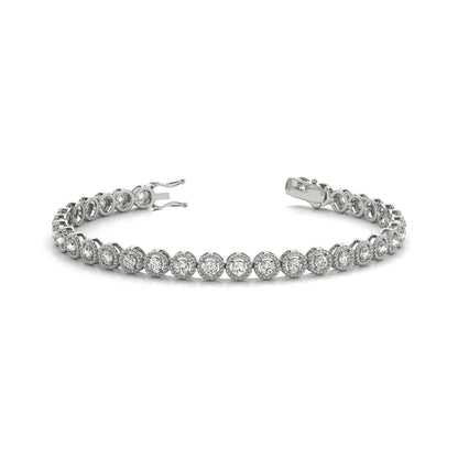 Round Brilliant Diamond Tennis Bracelet in Gold or Platinum
