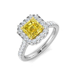 Diamond Asscher Engagement Ring | 2ct | Hallmarked Gold & Platinum