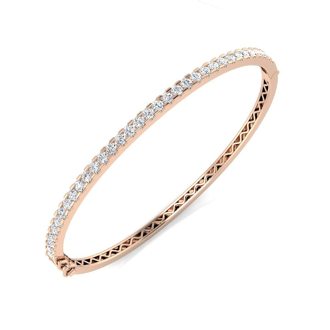 Bracelet de tennis de luxe en or et platine, serti de diamants ronds.