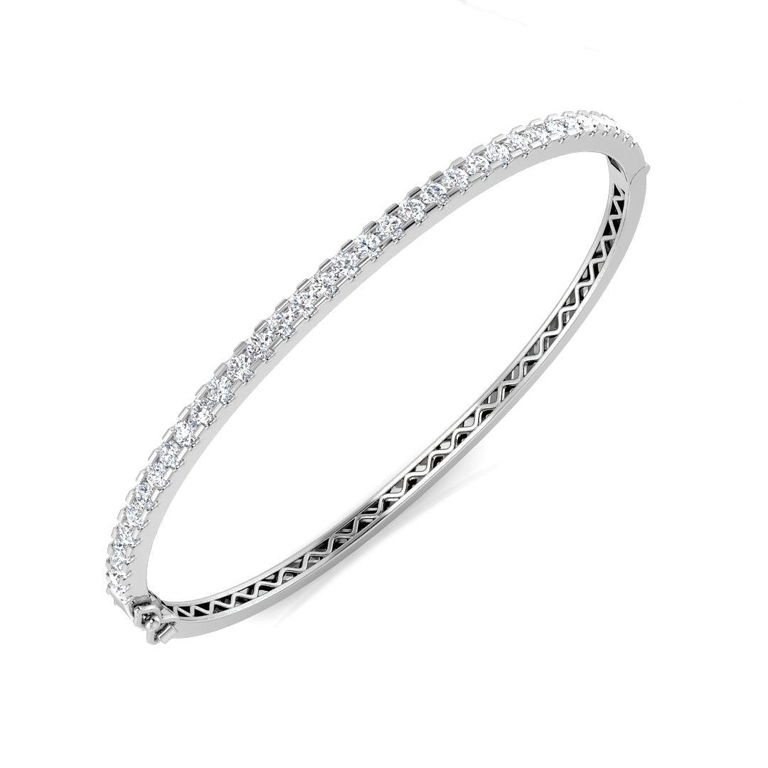 Bracelet de tennis de luxe en or et platine, serti de diamants ronds.