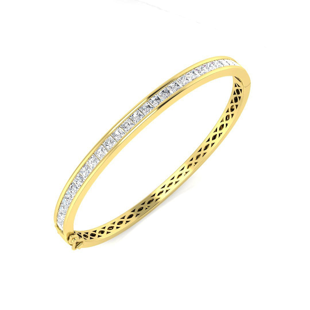Clover Diamant-Kettenarmband mit Lünetten- und Pavé-Fassung aus Naturdiamanten in Platin