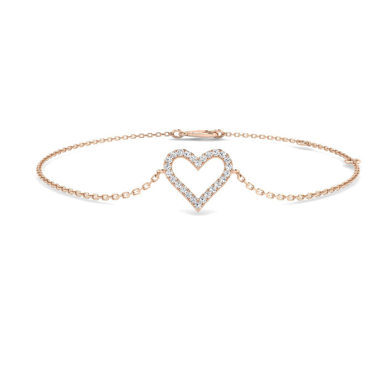 Gold Chain Bracelet, Minimalist Heart Bracelet, Anniversary Gift, Valentine Gift