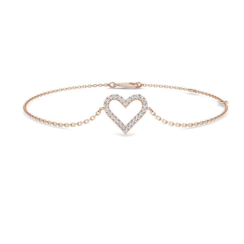 Gold Chain Bracelet, Minimalist Heart Bracelet, Anniversary Gift, Valentine Gift