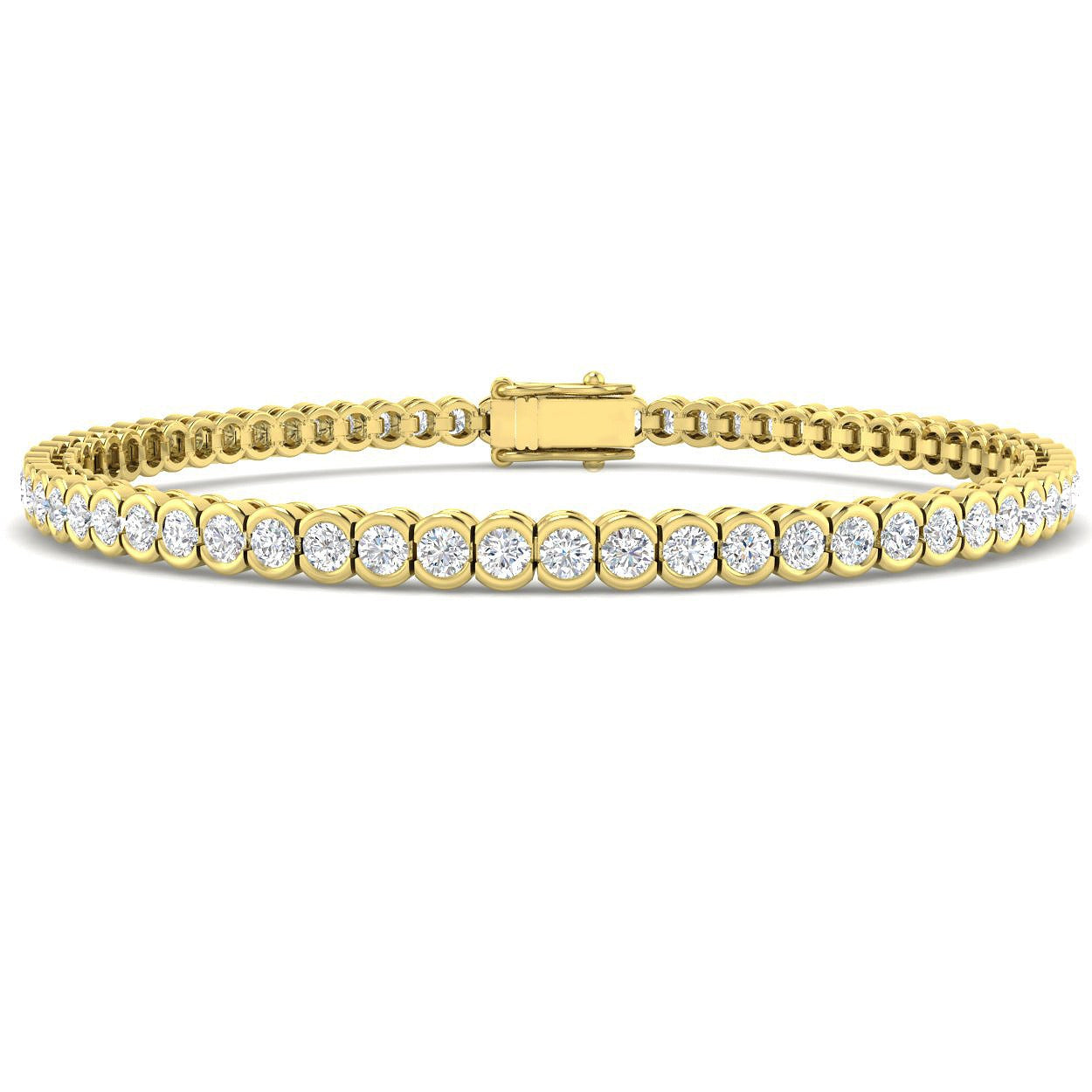 Round Diamond Bracelet, Lab Diamond Tennis Bracelet, White Gold Diamond Bracelet, Minimalist Diamond Bracelet