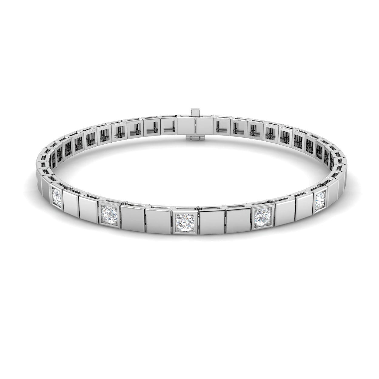 Diamond Link Bracelet, Gold Diamond Bracelet, Fine Jewelry Bracelet, Luxury Diamond Bracelet