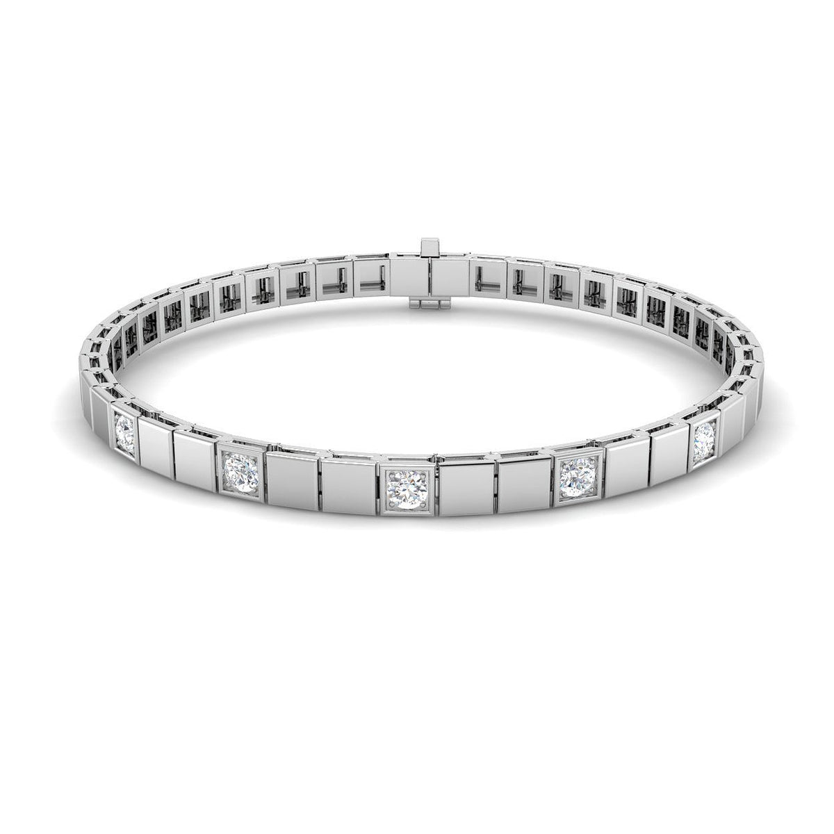Diamond Link Bracelet, Gold Diamond Bracelet, Fine Jewelry Bracelet, Luxury Diamond Bracelet