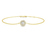 Clover Diamant-Kettenarmband mit Lünetten- und Pavé-Fassung aus Naturdiamanten in Platin