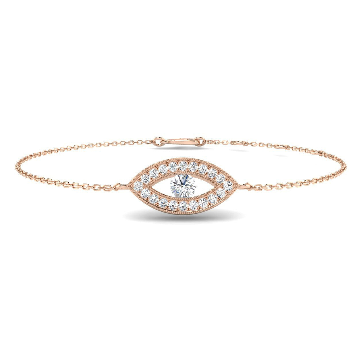 Bracelet de tennis de luxe en or et platine, serti de diamants ronds.