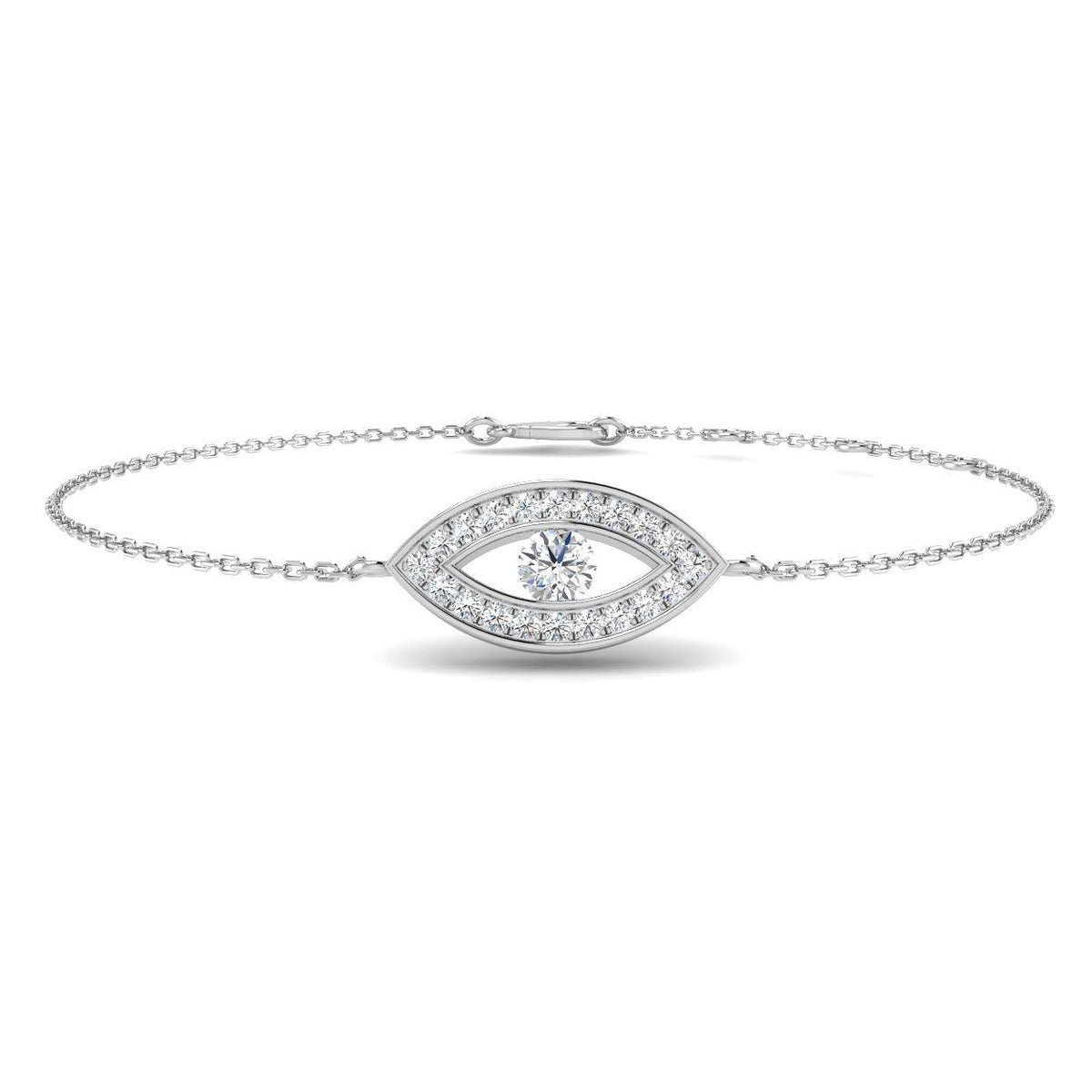9K Yellow Gold Lab Grown Diamond Evil Eye Protection Bracelet – Spiritual Good Luck Charm Jewellery
