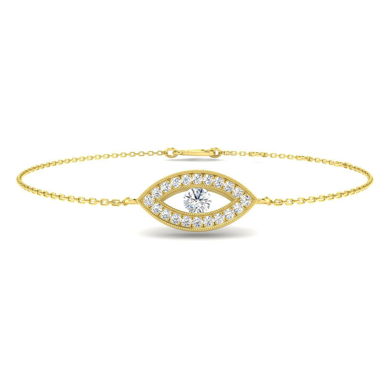 Bracelet de tennis de luxe en or et platine, serti de diamants ronds.