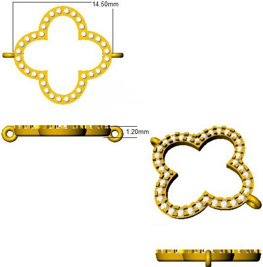 Clover Style Diamond Chain Bracelet in Gold or Platinum | Lab & Natural Diamonds