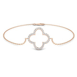 Clover Style Diamond Chain Bracelet in Gold or Platinum | Lab & Natural Diamonds