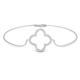 Clover Style Diamond Chain Bracelet in Gold or Platinum | Lab & Natural Diamonds