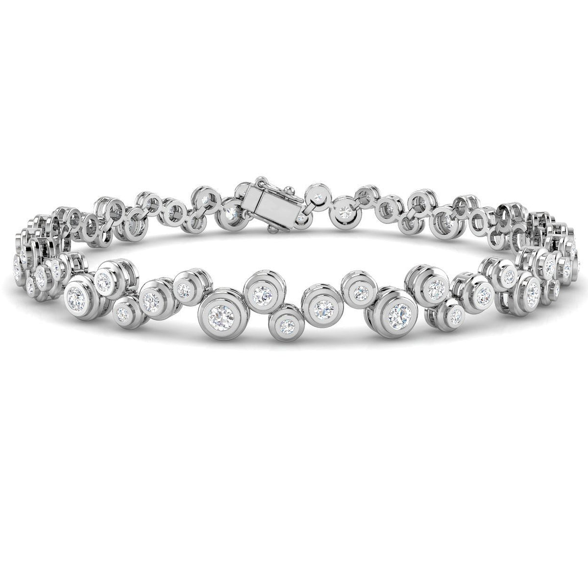 Natural Diamond Bracelet, Diamond Tennis Bracelet, Bezel Set Diamond Bracelet, Cluster Diamond Bracelet