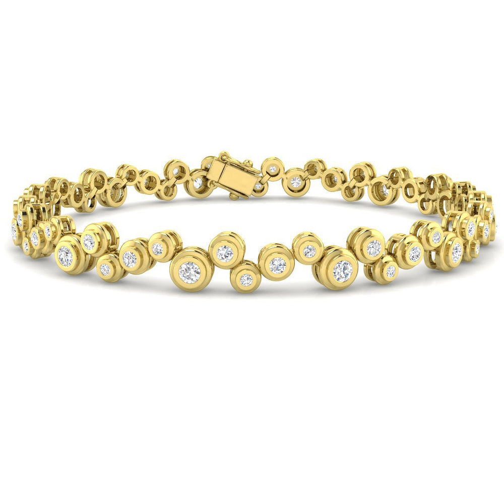 18K White Gold Bracelet, Round Diamond Bracelet, Luxury Diamond Bracelet, Fine Jewelry Bracelet