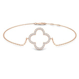 Clover Style Diamond Chain Bracelet in Gold or Platinum | Lab & Natural Diamonds
