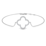 Clover Style Diamond Chain Bracelet in Gold or Platinum | Lab & Natural Diamonds