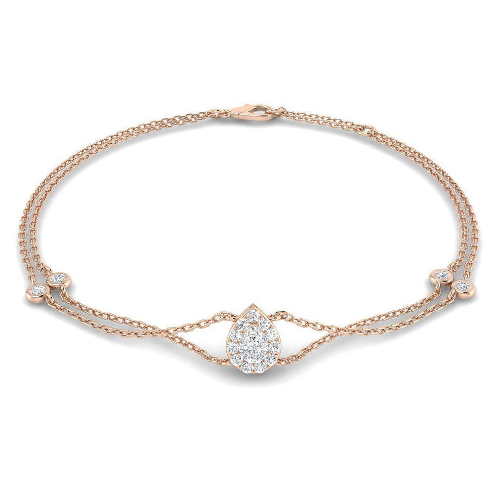 Lobster Clasp Gold Bracelet, Women Natural Diamond Bracelet