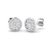 Elegant 0.25Ct Round Diamond Cluster Stud Earrings in White Gold