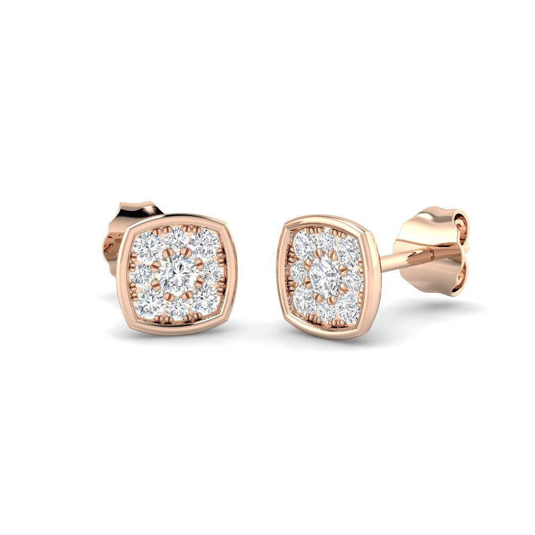 Luxsy Gold Cluster Diamond Earrings - 0.25ct Luxury Jewelry