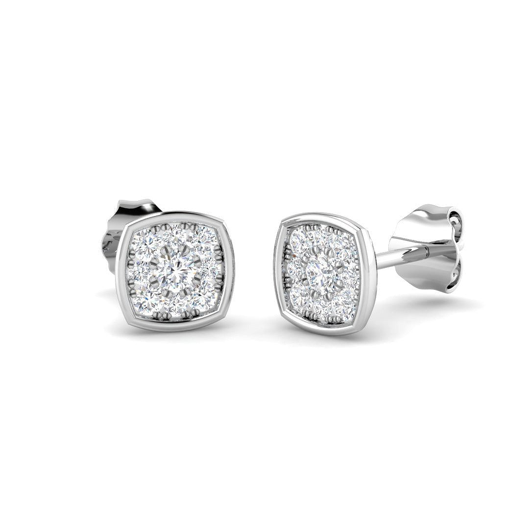 Luxsy Gold Cluster Diamond Earrings - 0.25ct Luxury Jewelry