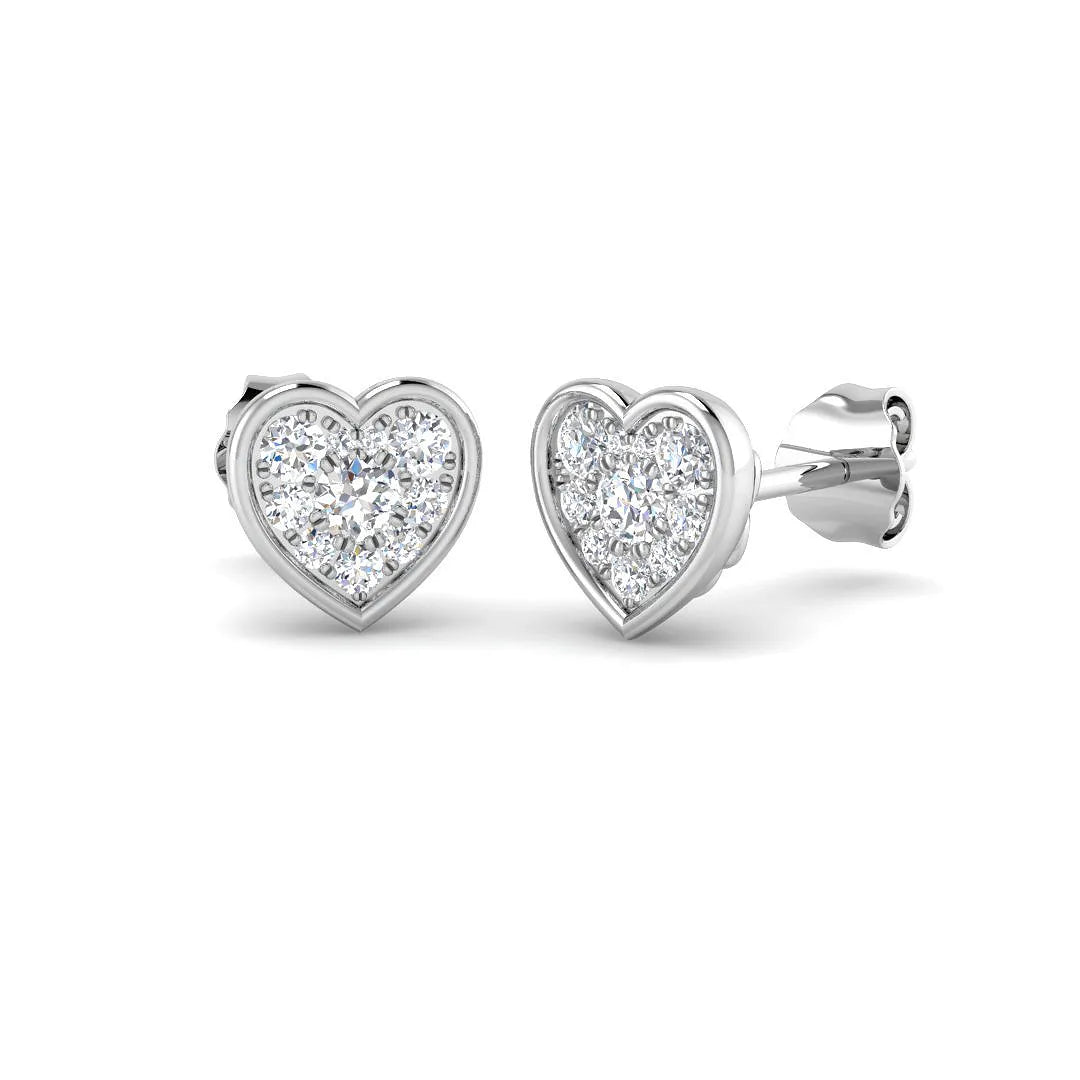 Boucles d'oreilles halo en or 9K/18K avec diamants naturels/de laboratoire de 0,25 carat.