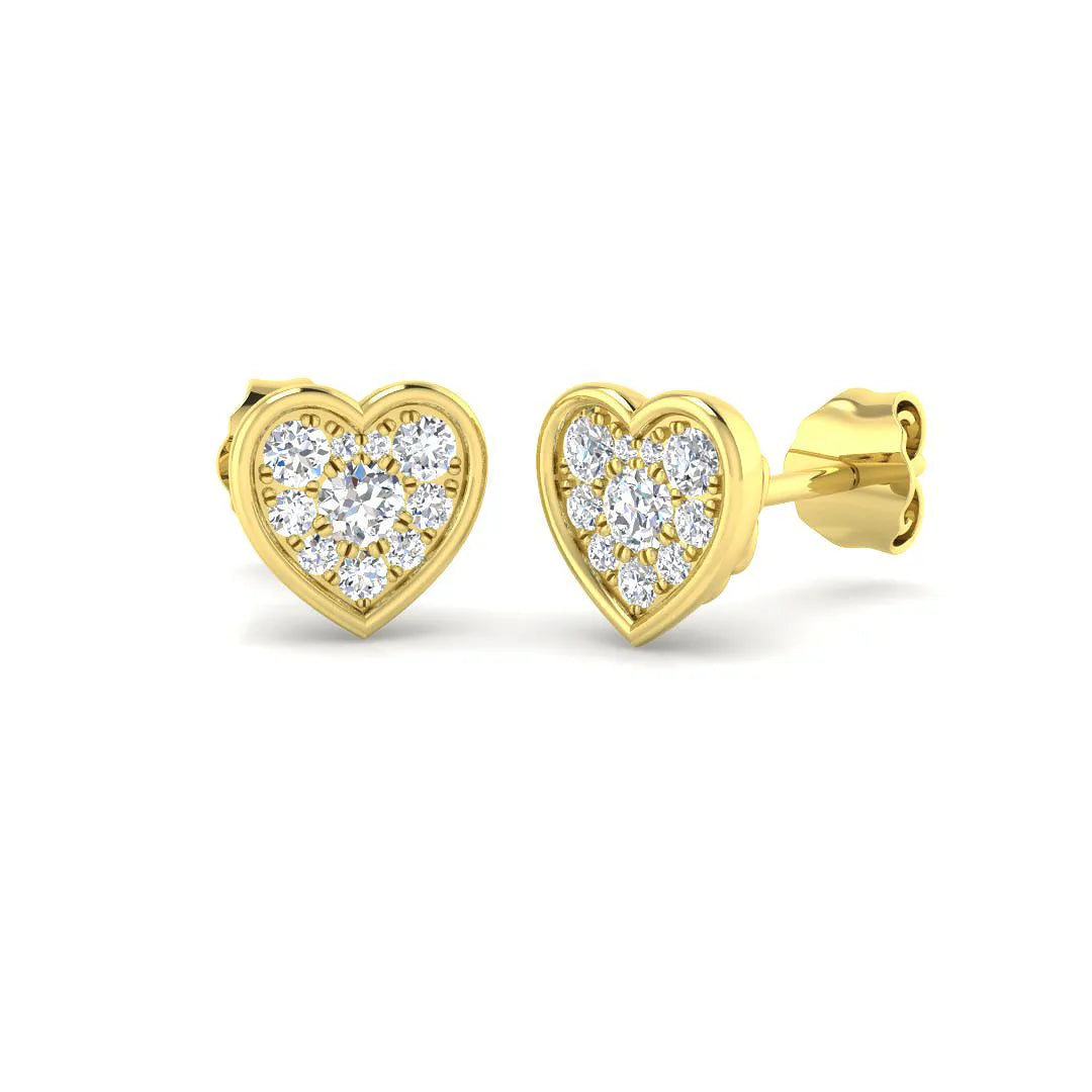 Boucles d'oreilles halo en or 9K/18K avec diamants naturels/de laboratoire de 0,25 carat.