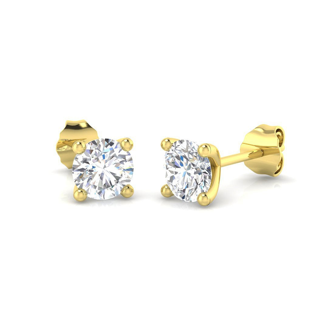 9ct Yellow Gold 1.02ct Lab Grown Diamond Solitaire Earrings