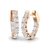 2.00 Ct Natural & Lab-Grown Round Cut Diamond Hoop Earrings | Prong Setting | 9K/18K Gold, Platinum