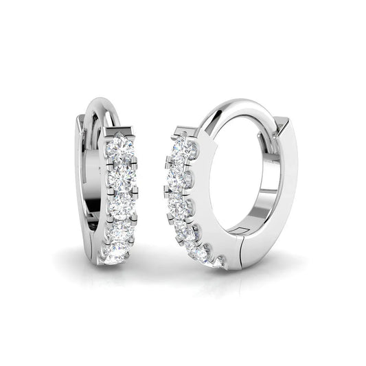 0.25 Carat Natural/Lab-Grown Round Diamond Hoop Earring in Gold - UK Made