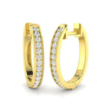 0.25 Ct Natural & Lab-Grown Round Cut Diamond Hoop Earrings | Pavé Setting | 9K/18K Gold, Platinum