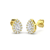 0.30-1.00 Carat Pear Diamond Halo Earring In Gold