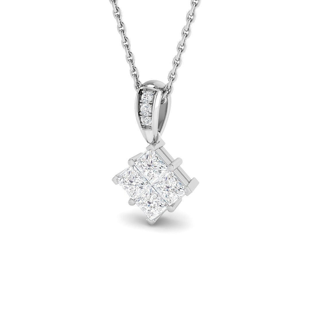 Square Diamond Pendant 0.5ct Gold – Without Chain
