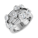 Diamond kisverkmithk Bubble Ring | 1.5ct | Hallmarked Gold & Platinum
