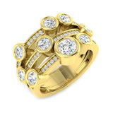 Diamond kisverkmithk Bubble Ring | 1.5ct | Hallmarked Gold & Platinum