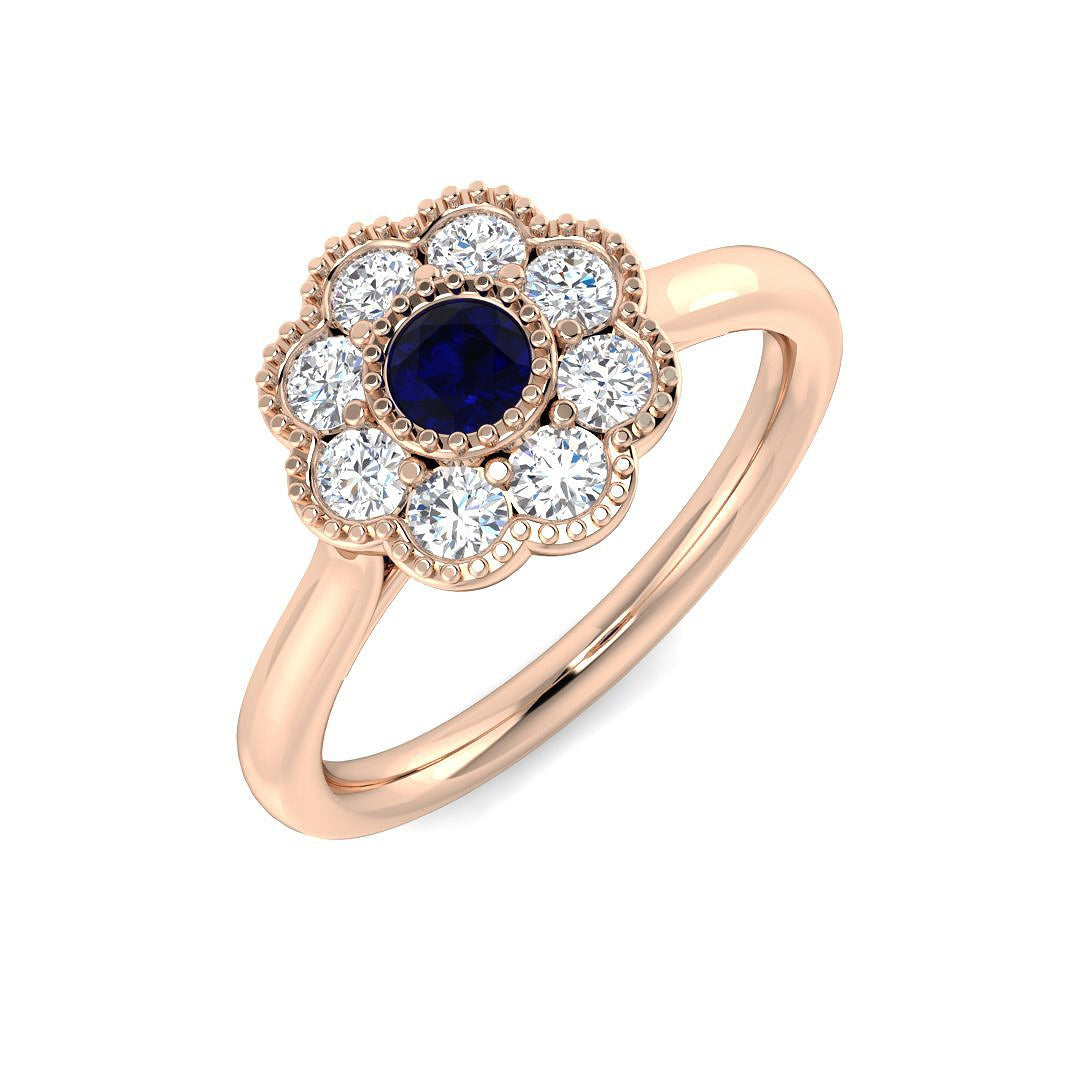 Diamond kkebfrith Blue Sapphire Ring | 0.75ct