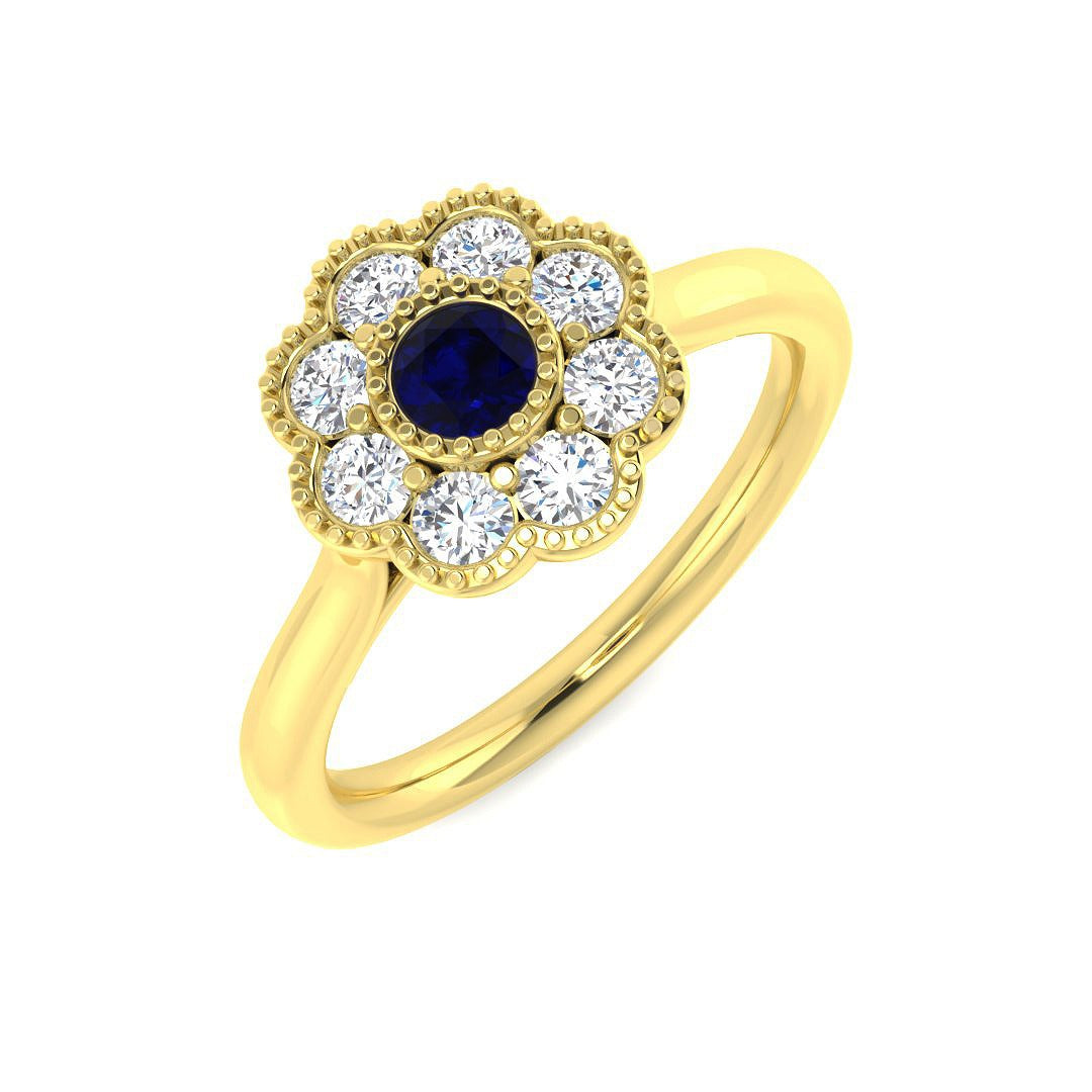 Diamond kkebfrith Blue Sapphire Ring | 0.75ct