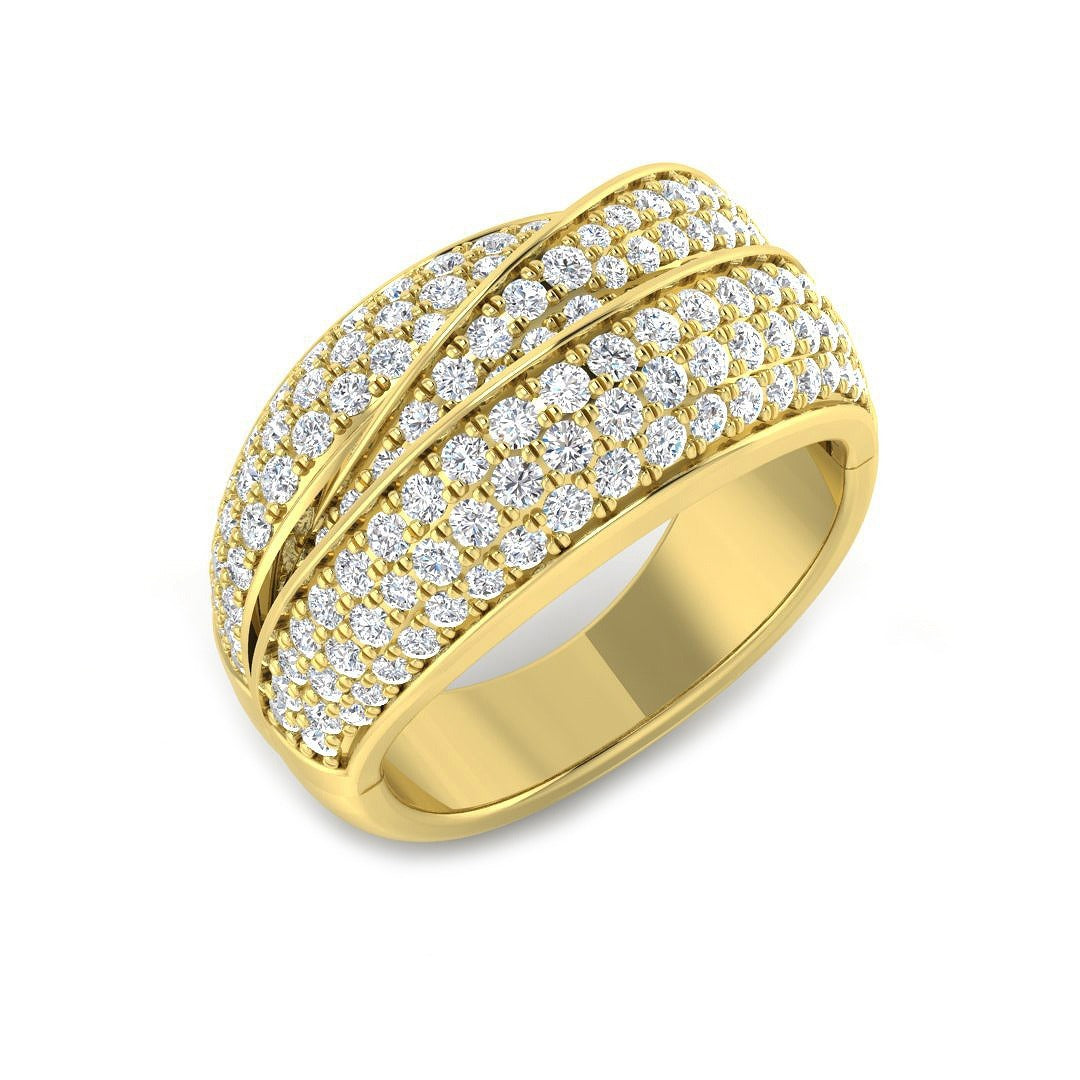Diamond Hamiston Pave Ring | ct | Hallmarked Gold & Platinum