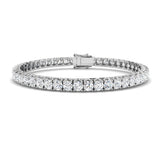 Round Cut Prong Set Lab Grown Diamond Tennis Bracelet in Platinum with Box Closure