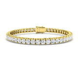 Round Cut Prong Set Lab Grown Diamond Tennis Bracelet in Platinum with Box Closure